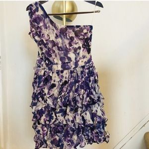 BOGO 💥LC Lauren Conrad purple one-shoulder ruffled dress